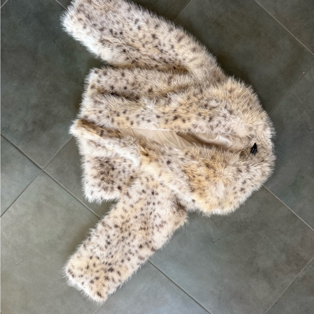 Leopard Print Faux Fur Coat